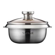 바이마르 스테인레스 IH 인덕션 가마솥 18cm 22cm 유리뚜껑