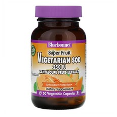 Bluebonnet BlueBonnet Vegetarian SOD Cantaloupe Fruit Extract 블루보넷 베지터리안 250IU 캔털루프 추출물 60베지캡슐, 1개, 60캡슐