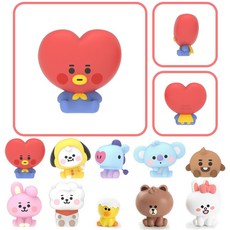 BT21 베이비 라인 프렌즈 미니 모니터 피규어 라인프렌즈 굿즈 캐릭터 브라운 코니 샐리 타타 쿠키 치미 알제이 코야 슈키 망, 1개