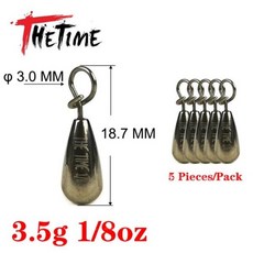 텅스텐봉돌 THETIME-1.8-21g 드롭 샷 텅스텐 싱커 웨이트 소프트 루어 프리 리그 후크 커넥터 배스 낚시 액세서리용 라인, 3.5g 5 pcs