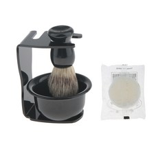 Zeyuan 4 in 1 Salon Barber Hair Beard Shave Set 쉐이빙 브러쉬 u0026 홀더 비누 u0026 보울, 1개