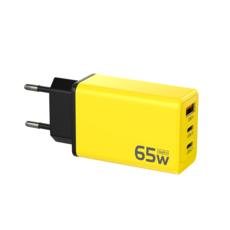 테크매카 GAN2 PRO PD PPS 65W 3포트 멀티 초고속 충전기 + C타입 PD케이블 포함, 1개, PD65W 옐로우+블랙