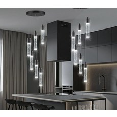  모던 펜던트 조명 주방 아일랜드 크리스탈 미니 샹들리에 다이닝 룸 LED 기구 높은 천장 걸이 침실 로비 6000K 화이트 블랙Dolria 