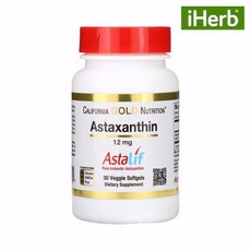 Gold Nutrition 아스타잔틴 AstaLif 순수 아이슬란드 12 mg, 1개