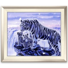 백호보석십자수