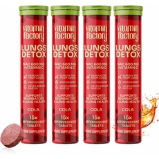 The Vitamin Factory 러그 디톡스 N아세틸 시스테인 600mg 콜라맛 15정 4팩, 4개