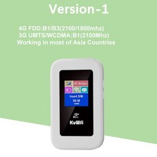 lte라우터 휴대용 와이파이 라우터 포켓파이 Kuwfi 4g 150mbps 모바일 핫스팟 rukoreabrazileu 용 미니 4g wi-fi 모뎀 sim 카드, 흰색 버전 1