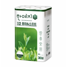 한예지 펄프 3겹데코 퓨어앤소프트 화장지 30m, 30개입, 3개 30롤, 3팩