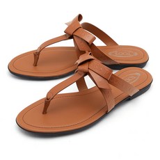 [Tods](size: 36.5) 브라운 여성 보우 플립 플랍 XXW0OV0AT30GOCG807