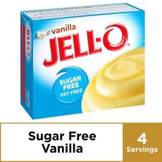 JELL-O 젤로 바닐라 푸딩 무설탕 무지방 Sugar-Free Fat-Free Vanilla Pudding Pie Filling 28g 8팩, 1개