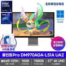 삼성 올인원 PRO DM970AGA-L51A UA2 SSD768GB 16GB램 인텔 울트라5 125H Win11Home 27형 4K UHD 일체형 PC