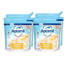Aptamil 압타밀 크림 바나나 포리지 아기 이유식 4-6개월 이상 Creamed Banana Porridge 125g 4팩, 1세트