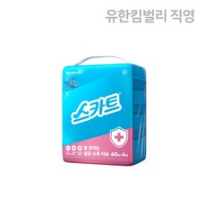 스카트 잘닦이는 살균 소독 티슈 60매 X 4입 X 1EA, 스카트 잘닦이는 살균 소독 티슈 60매 X 4입 X 1, 4개