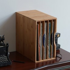 오네어 비닐레코드 보관함 LP 수납함 턴테이블 다크 원목 12인치 우드 실목 손잡이 레코드판, 남죽장