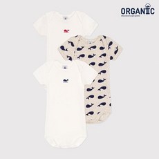 (백화점 상품) 쁘띠바또 [시즌OFF 20%][24SS] 웨일 패턴 바디수트 3팩 NUM43NB34F_DN 1933350