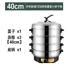 전기찜기 대형 찜기 35cm음악과 찜냄비 농가, T01-타입 40cm3층(가정 찜 수프 겸용