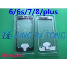 50 pcs 상단 aaa + 콜드 프레스 3 in 1 전면 외부 유리 렌즈 (프레임 및 oca 포함) iphone 8 7 6 s plus 6 5 5 s 5c glass refurbish parts, 6plus black white^+52500