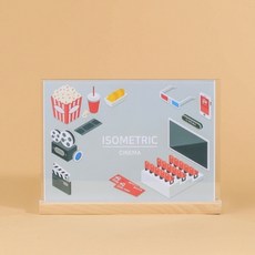 아크릴안내판 아클릴포켓 A4케이스 우드 스탠드 A4 가로형 아크릴POP 아크릴쇼케이스