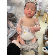 [브리튼] 48cm 완성 된 인형 Pouplar 리본돌 유아 전체 실리콘/천 몸 포옹, 전체 실리콘, 1개