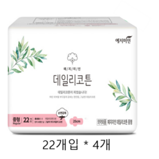 예지미인 데일리코튼 생리대 날개형, 22개입, 중형, 4개