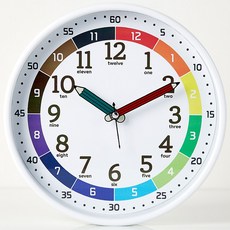 시그너스 레인보우 넘버 어린이 교육용 벽시계 인테리어 시계 유치원 교육용 시계, 구름
