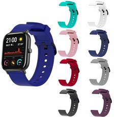 Xiaomi huami amazfit gts/amazfit bip youth 실리콘 20mm wirst strap amazfit gtr 42mm 밴드 correa 용 스마트 시계 밴드, 1개(A0), For Amazfit GTS(A0), Blue 2(A0)
