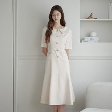 [정품매장] 잇미샤 캐주얼 데일리 원피스 [23 S/S] 보트넥 장식단추 ITN4ZOP700