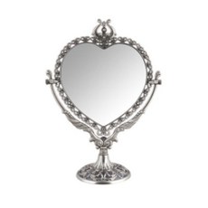 엔틱 탁상거울 하트 럭셔리 주석 거울, 단일제품