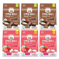 키요 단백질 웨하스 60g, 딸기3+카카오3, 6개