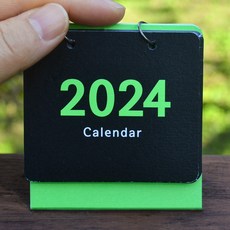 Dgood 초미니 달력 (내지기준 7x6cm), 06_초미니 블랙(형광그린 받침)