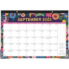 2024 탁상달력 20232024 9월 2024년 12월 16개월 대형 16.8 x 12 할 일 목록 및 노트 코너 프로텍터 블록 계획에 적합 컬러풀, Desk calendar 2024