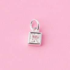 미라클스톤 실버925 컬러 사각 미니펜던트 diy 재료 악세사리 부자재