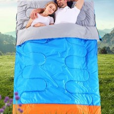 GLINWO 캠핑 침낭 매트 2인용 더블 커플 확장및분리, 1개, 2번
