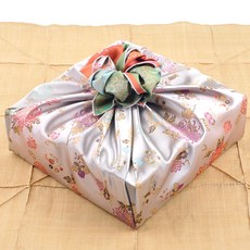 국화꽃 홑보자기 양단보자기 사이즈 70 90 110 혼례포장단, 70 X 70, 회색, 1개