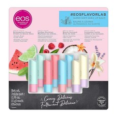 Eos FlavorLab 슈퍼 소프트 시어 립밤 스틱 8팩 수박 프로제 2개 리치 마티니 비치 코코넛 라벤더 라떼 2개