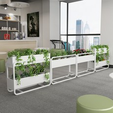 카페 칸막이 식물 철제 식물 화분 파티션 야외 사무실 공간분리, 4 길이 80 깊이 30 높이 110 이중