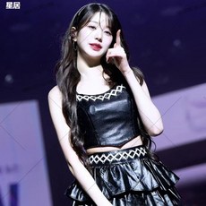 한국 여성 그룹 재즈 댄스 스트랩리스 상의 레이스업 스커트 케이팝 무대 공연 나이트 클럽 가수