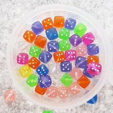 8mm 파츠 투명 주사위 약 25g 약 53개 재료 미술 공예 공작 mno;&697