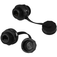 CAT 6 RJ45 차폐 산업용 패널 마운트 벌크 헤드 피드 스루 커플러 IP67 방수/더스트 캡 이더넷 LAN 케이블 커넥터 포함, 2개