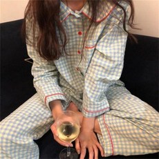 울랄라 파자마 새로운 긴팔 잠옷 여성 긴 원피스 일본 패션 달콤한 인터넷 유명 인사 소녀의 얇은 홈웨어