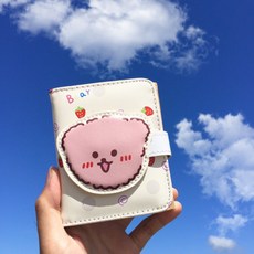 childhood 영 황 바 울 미니 지갑 여사 단 돈 도 난 방지 솔 슬 림 패션 다목 적 백 운전 면허증 케이스 - 단아 블랙