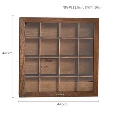 다완장식장 찻잔 벽걸이 빈티지 전시 다기 수입 진열대, A. 4x4 유리문 - 다완장식장