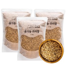유기농마루 [유기농인증 귀리100%] 해풍맞은 유기농 귀리쌀 1.1kg, 3봉