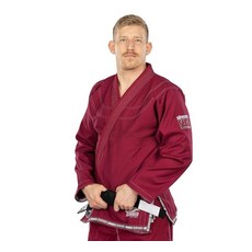 FUJI Suparaito BJJ 도복 및 무술 유니폼 - 펄 위브 재킷이 있는 브라질 주짓수 후지, Burgundy