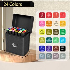 아트 문구 Xmas 선물을위한 24 168 색상 펜 마커 브러시 드로잉 하이 라이터 스쿨 용품, 24 Colors, 1개