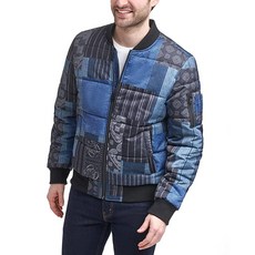 Levi's 남성용 퀼트 패딩 봄버 재킷 데님 패치워크 Large