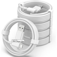 5팩 Apple MFi 인증 충전기 3피트 애플 USB-라이트닝 케이블 3피트 아이폰 13 프로 맥스 1312 프로 맥스12 프로112022XRX8iPad 화이트, 5Pack 3FT, 5개