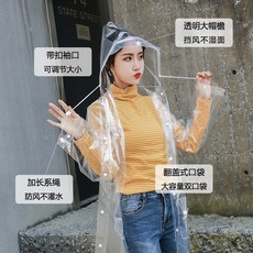 레인코트 레저관광 투명 우비 롱 전신 휴대용 여자패션 비일회성 야외 두꺼운 판초 자켓 옷