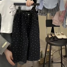 설온 아동 와이드 밴딩 도트 도넛 팬츠