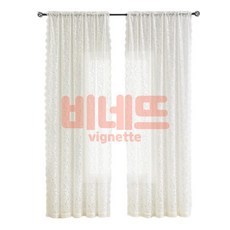 화이트 레이스 커튼 130X200CM 봉집형 실커튼 거실용커튼